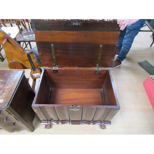 1859 - CONTINENTAL BRASS BOUND TRUNK 75 x 64 cms