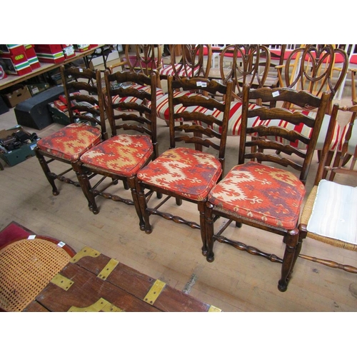 1867 - FOUR LADDER BACK DINING CHAIRS