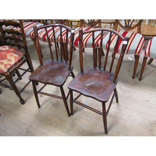 1869 - TWO IRISH SPINDLE BACK ARMCHAIRS
