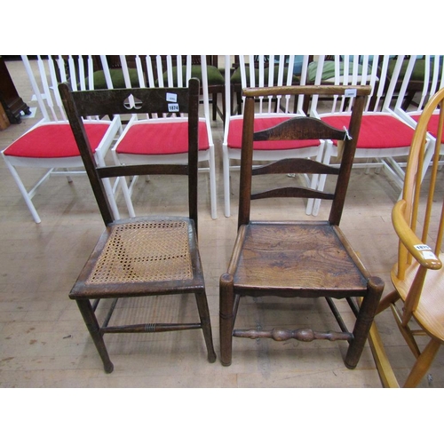 1874 - CANE SEATED CHAIR AND LADDERBACK CHAIR