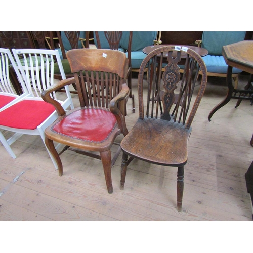 1880 - WHEELBACK CHAIR AND A TUB CHAIR