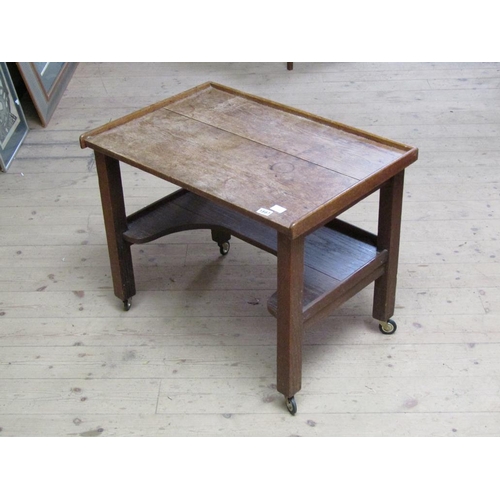 1887 - OAK TROLLEY 74 x 58 cms