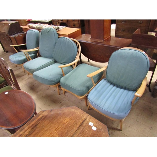 1889 - ERCOL THREE PIECE SUITE AND FOOTSTOOL