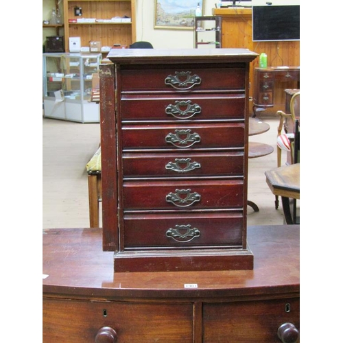 1902 - MINIATURE VICTORIAN WELLINGTON CHEST 37 x 55 cms