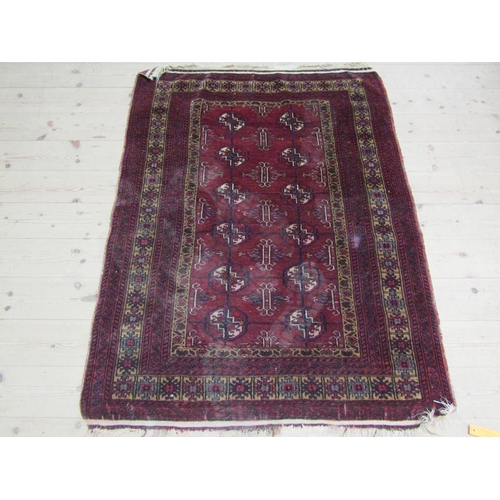 1920 - ORIENTAL RED GROUND RUG 134 x 99 cms