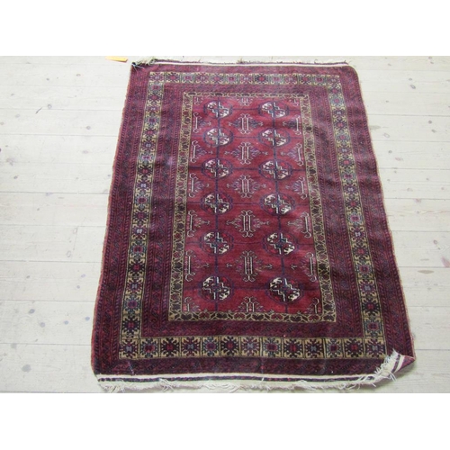 1920 - ORIENTAL RED GROUND RUG 134 x 99 cms