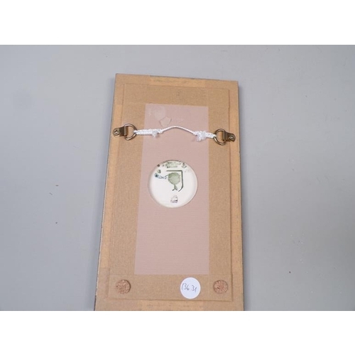 1827 - MOORCROFT FRAMED PLAQUE WITH WILD ROSE DESIGN (BOXED), FRAME 25CM SQ