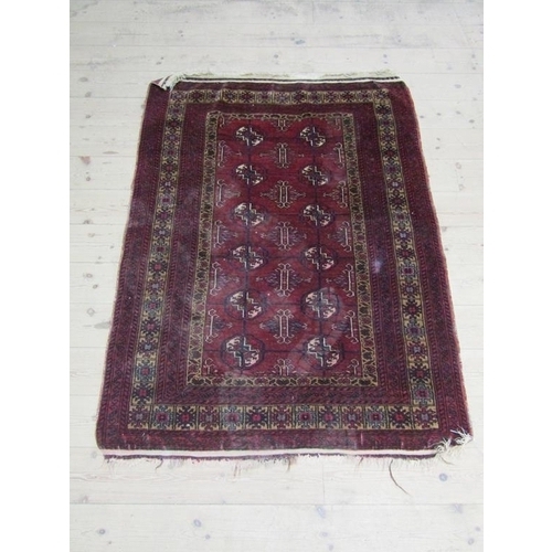 1920 - ORIENTAL RED GROUND RUG 134 x 99 cms