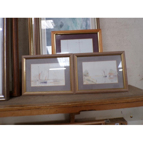 145 - FRAMED WATERCOLOURS AND PRINTS, COASTAL