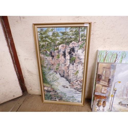 163 - QTY OF FRAMED OILS - RURAL SCENES ETC