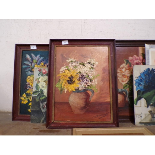 42 - COLLECTION OF FRAMED OILS - STILL LIFE