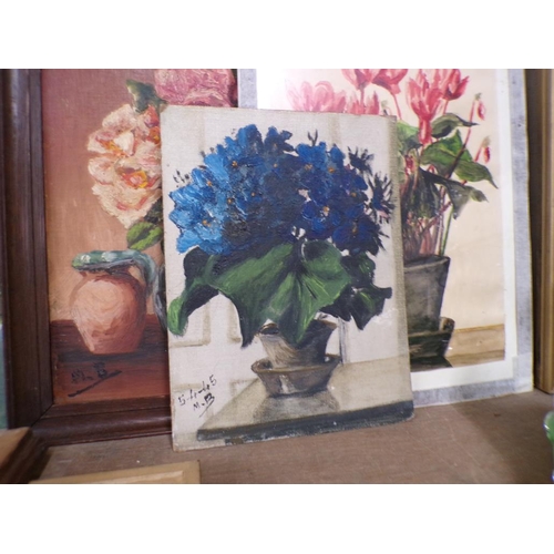 42 - COLLECTION OF FRAMED OILS - STILL LIFE