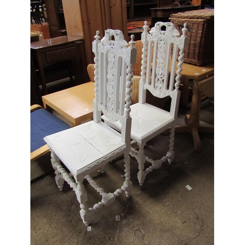 690 - TWO VICTORIAN PAINTED CHAIRS