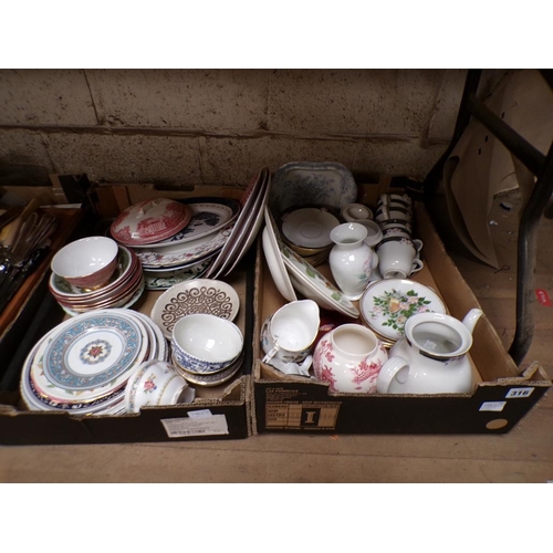 316 - TWO BOXES; MIXED CERAMICS, TEA AND TABLEWARES INC. DOULTON