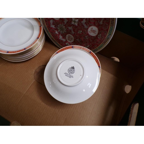 337 - ROYAL WORCESTER BEAUFORT DISHES AND PLATES, PLUS ORIENTAL PLATE