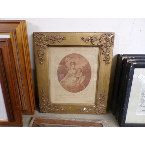 394 - FRAMED ENGRAVING; UNFRAMED OIL - STILL LIFE