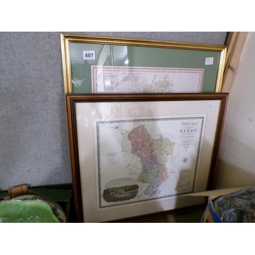 407 - TWO FRAMED MAPS