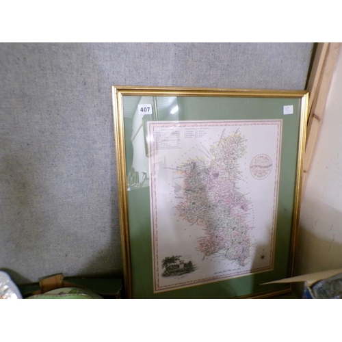 407 - TWO FRAMED MAPS