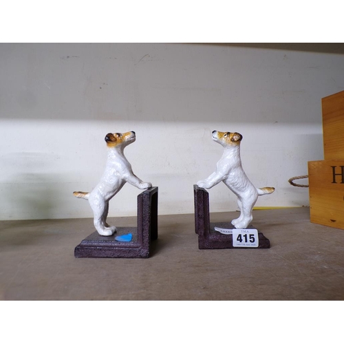 415 - PAIR OF MODERN CAST IRON DOG BOOKENDS