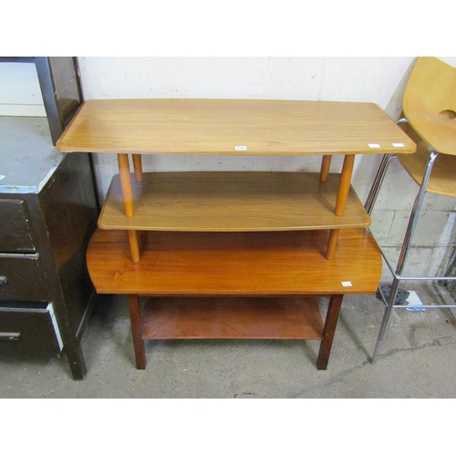 735 - TWO TEAK 2 TIER TABLES