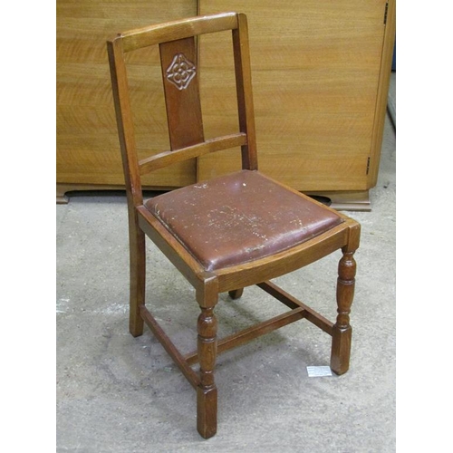 737 - SIX 1930s OAK DINING CHAIRS