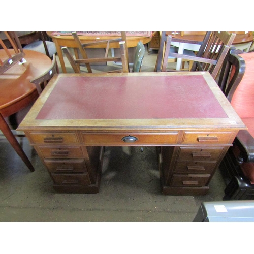 791 - OAK PEDESTAL DESK