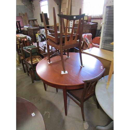 793 - TEAK DINING TABLE AND FOUR CHAIRS