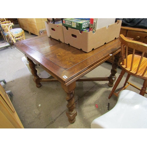 826 - 1930s OAK DRAWER LEAF DINING TABLE