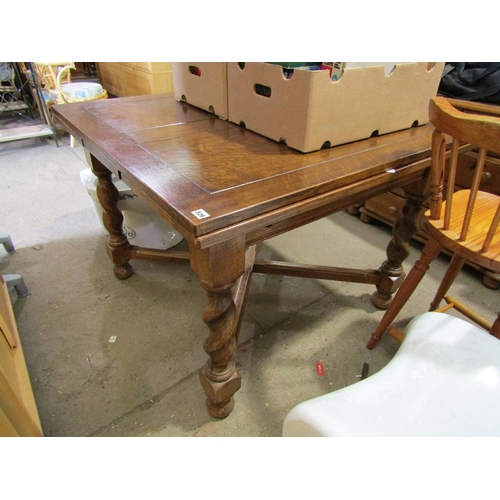 826 - 1930s OAK DRAWER LEAF DINING TABLE