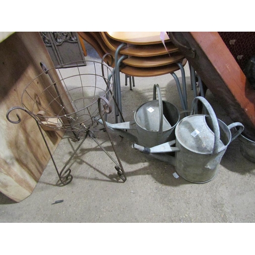 867 - STOOLS, WEIGHTS, BUCKETS, PLANT POTS ETC