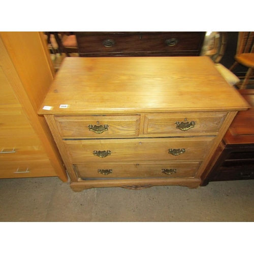 968 - VICTORIAN ASH CHEST OF TWO SHORT/TWO LONG DRAWERS