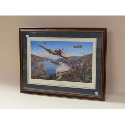 1212 - NICHOLAS TRUDGIAN - WW2 PRINT, TYPHOONS OVER THE RHINE, F/G, 50CM X 72CM