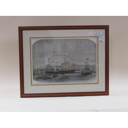 1225 - LATE 19C COLOURED ENGRAVING - THE ROYAL YACHT VICTORIA & ALBERT 1885, F/G, 35CM X 50CM