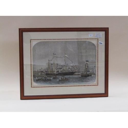 1225 - LATE 19C COLOURED ENGRAVING - THE ROYAL YACHT VICTORIA & ALBERT 1885, F/G, 35CM X 50CM