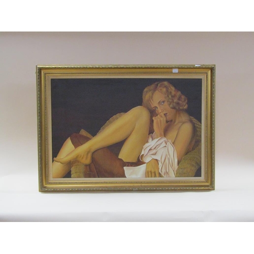 1227 - STEVE AKERMAN 1995 - THE SMICKERING, SIGNED AND DATED OIL ON CANVAS, FRAMED, 60CM X 92CM