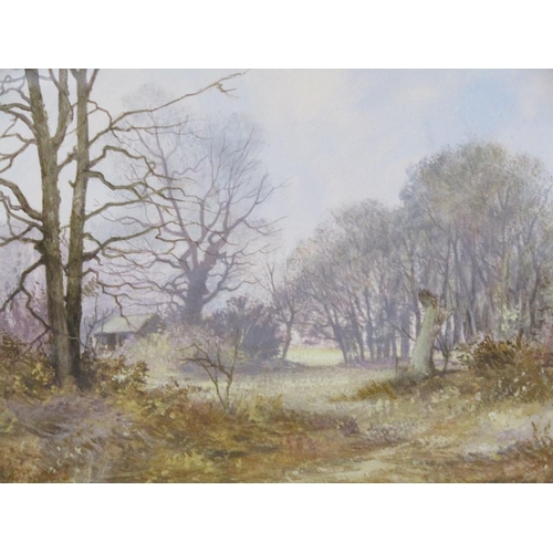 1242 - J. HUGHES 83 - PAIR, ON THE EDGE OF WOODLAND & A DISTANT POOL, SIGNED WATERCOLOURS, F/G, EACH 25CM X... 