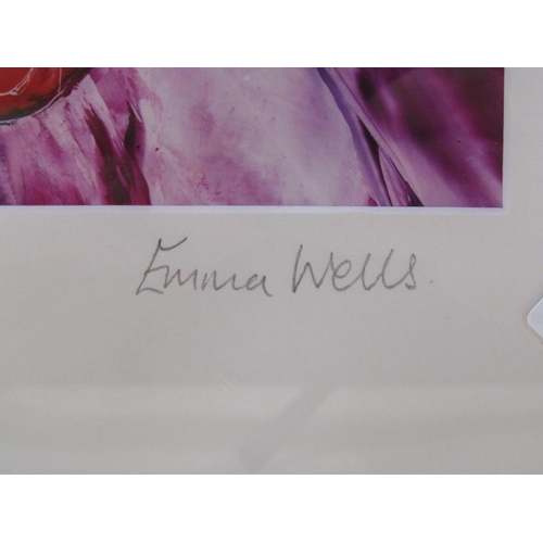 1277 - EMMA WELLS - PAIR, F/G MIXED MEDIA, INSECTS AND FLOWERS