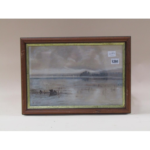 1291 - D GOULD - GREY DAY ON WINDERMERE, SIGNED AND TITLED WATERCOLOUR, F/G, 24CM X 36CM