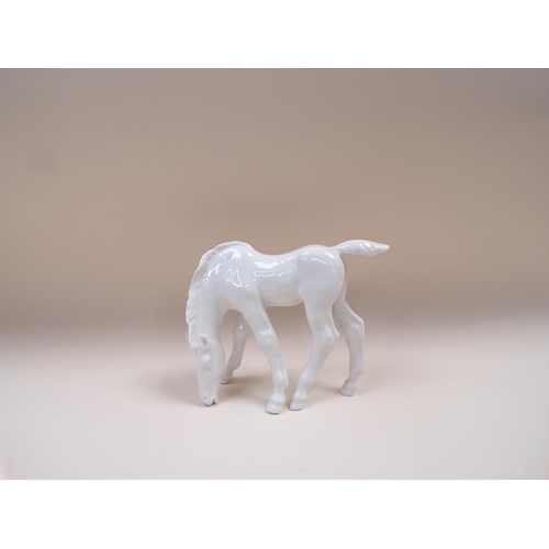 1745 - LOMONOSOV WHITE GLAZED FOAL, 20CM H