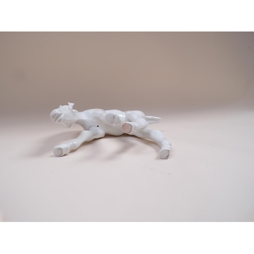 1745 - LOMONOSOV WHITE GLAZED FOAL, 20CM H