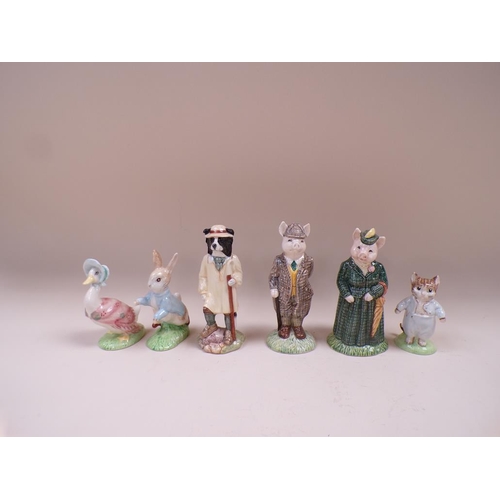 1787 - COLLECTION OF BESWICK FIGURES TO INCL BEATRIX POTTER AND PIGS - LARGEST 15CM H