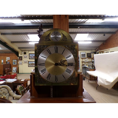 1297 - 20C TEMPUS FUSEE MAHOGANY LONGCASE CLOCK, 215CM H