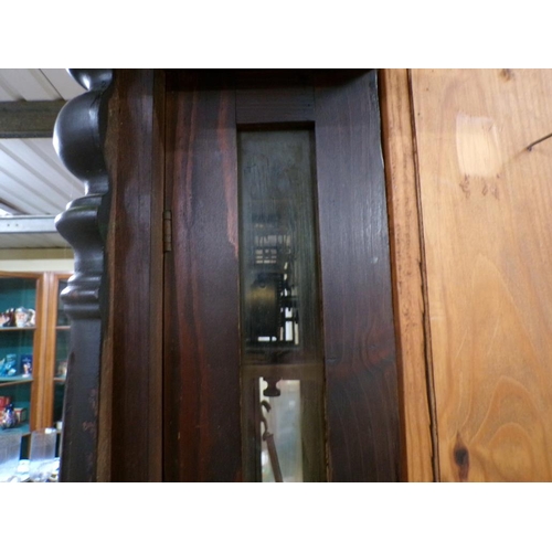 1299 - LATE VICTORIAN PENDULUM WALL CLOCK, 70CM H