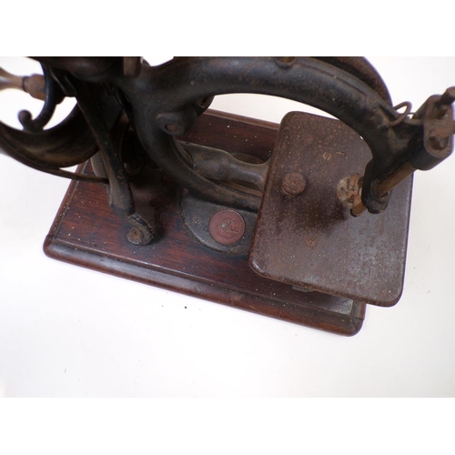 1318 - WILLCOX & GIBBS SEWING MACHINE IN WOODEN CASE