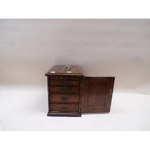 1363 - EARLY 20c OAK COLLECTORS CABINET FITTED FOUR SHORT DRAWERS - 28cms W x 35cms H