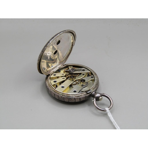 1483 - FRENCH ENAMEL SILVER CASED FOB WATCH