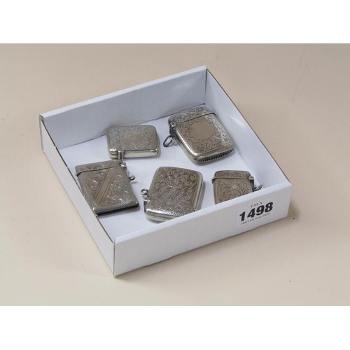 1498 - FIVE SILVER VESTA CASES