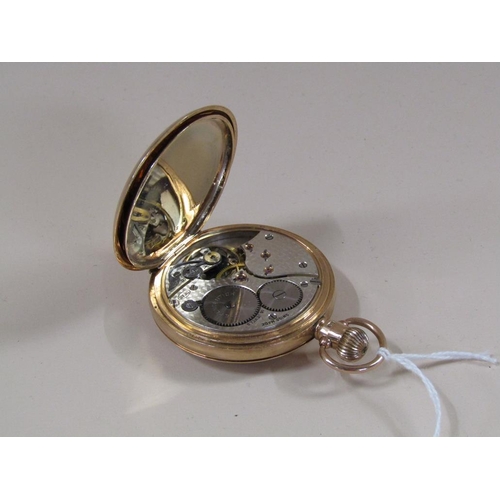 1532 - 9ct GOLD HALF HUNTER POCKET WATCH BY KENDALL AND DENT