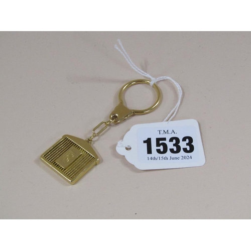 1533 - 18ct GOLD ROLLS ROYCE KEYRING PENDANT - 22g