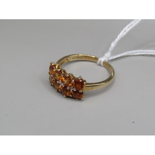 1585 - 9ct GOLD YELLOW STONE SET RING SIZE R 1/2